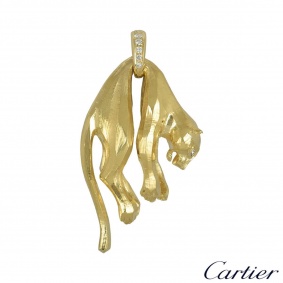 Cartier Yellow Gold and Diamond Panthere Pendant